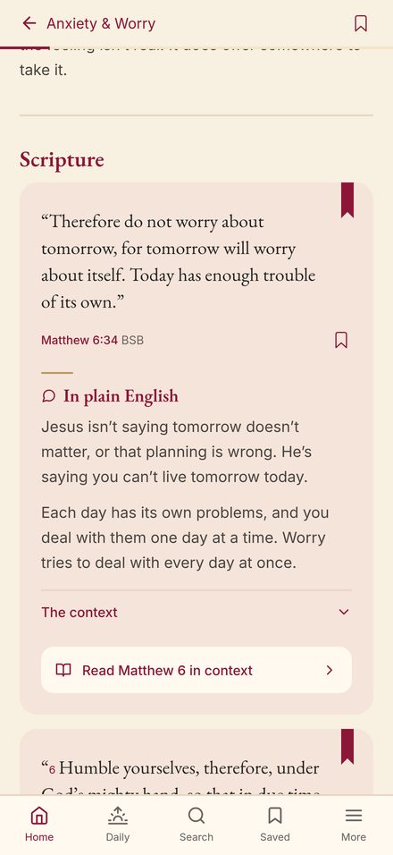 A chapter showing Scripture with a plain English explanation